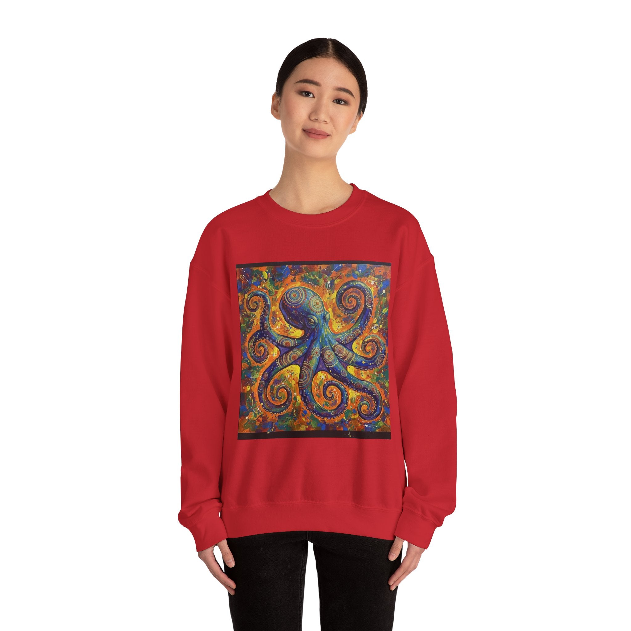 Colorful Octopus Graphic Crewneck Sweatshirt
