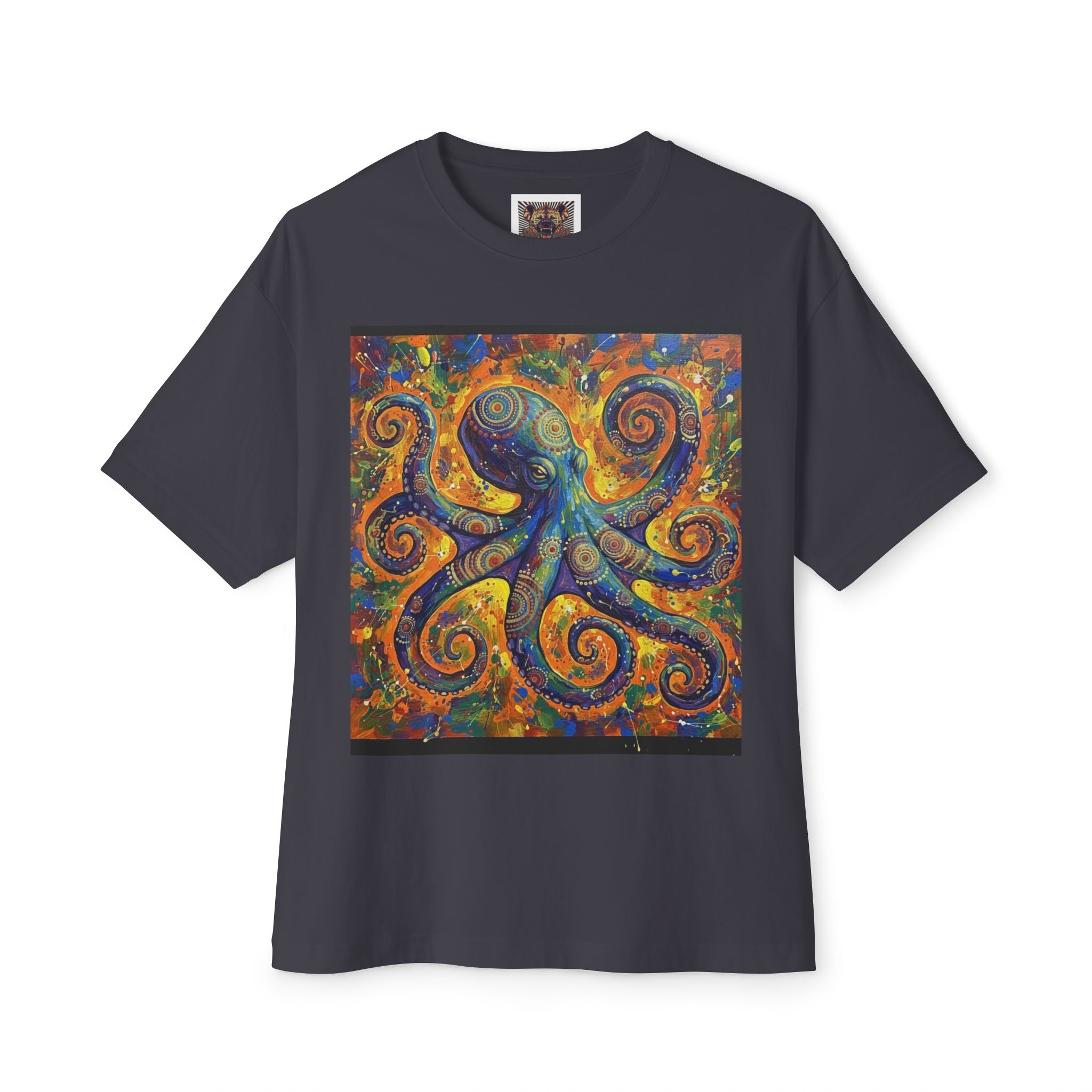 Colorful Octopus Art Unisex Oversized Boxy Tee