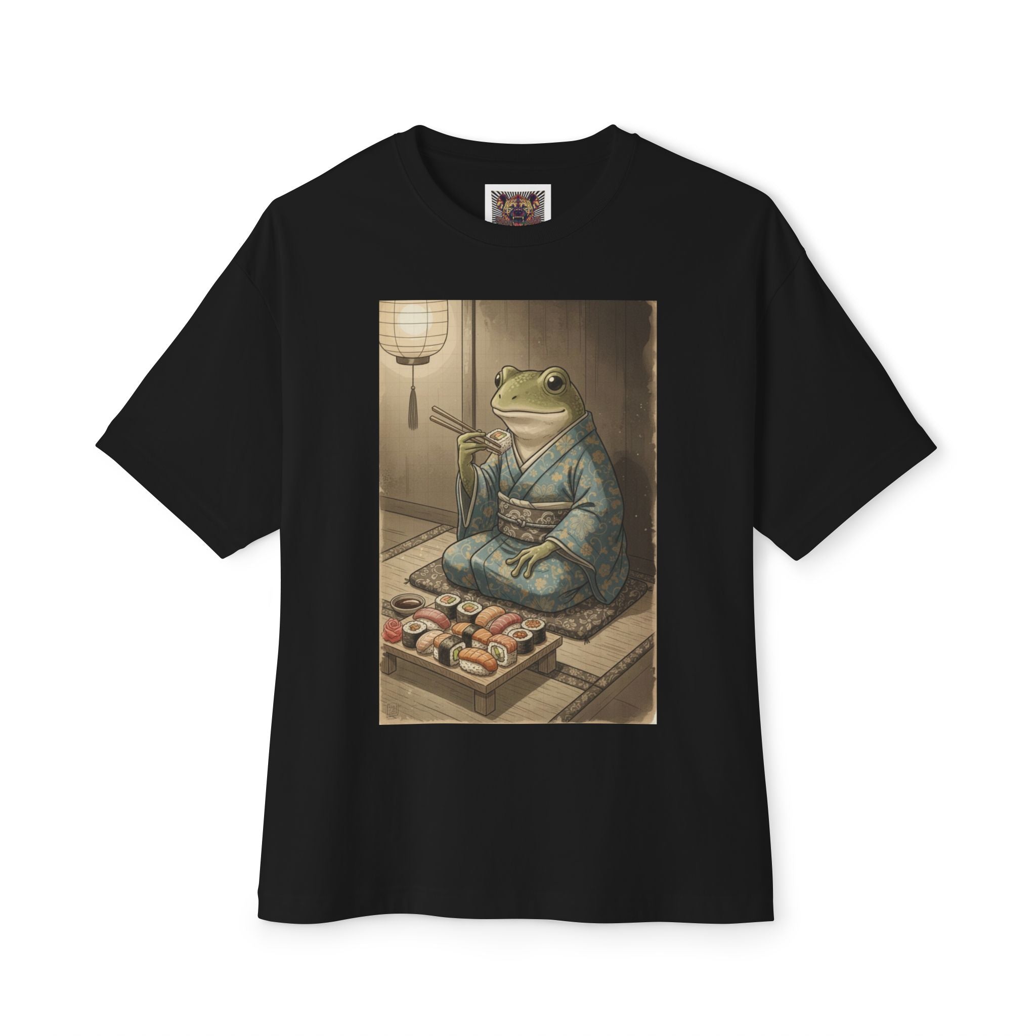 Frog Sushi Lover Oversized Tee – Funny Frog T-Shirt | Chuckle Designs