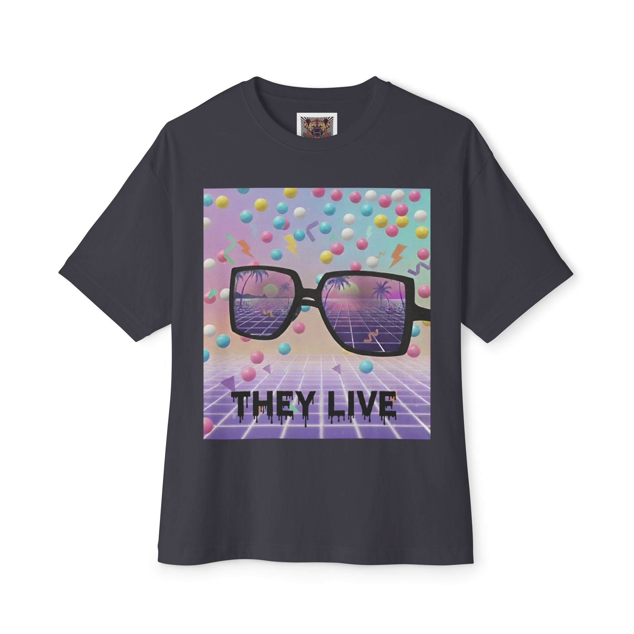 Retro Vibes Oversized Tee - 'They Live' Graphic T-Shirt