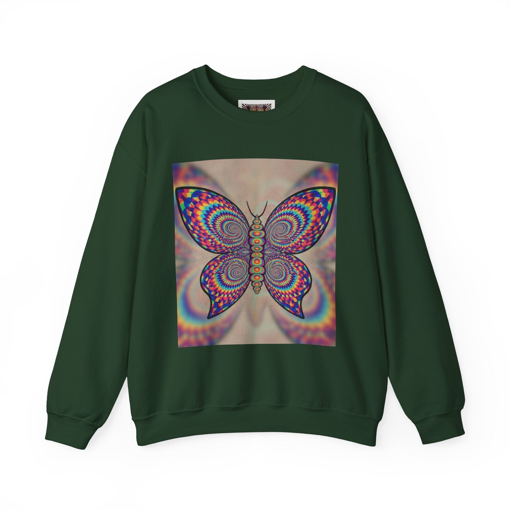Psychedelic Butterfly Crewneck Sweatshirt for Nature Lovers