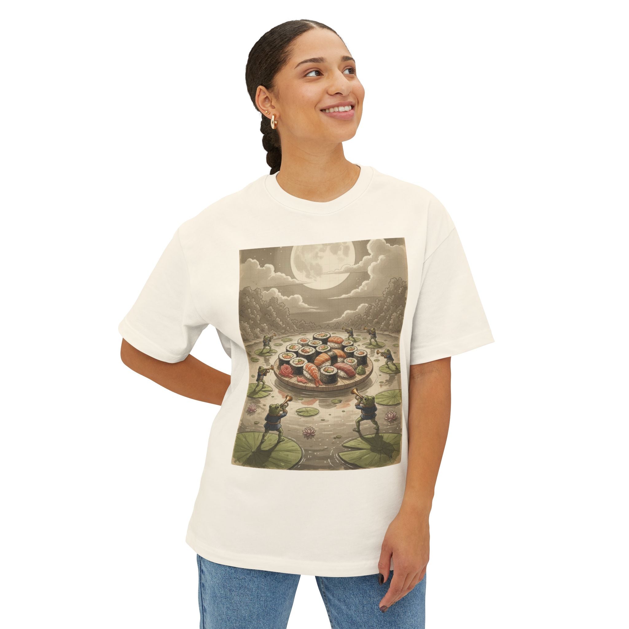 Moonlit Sushi Unisex Oversized Boxy Tee