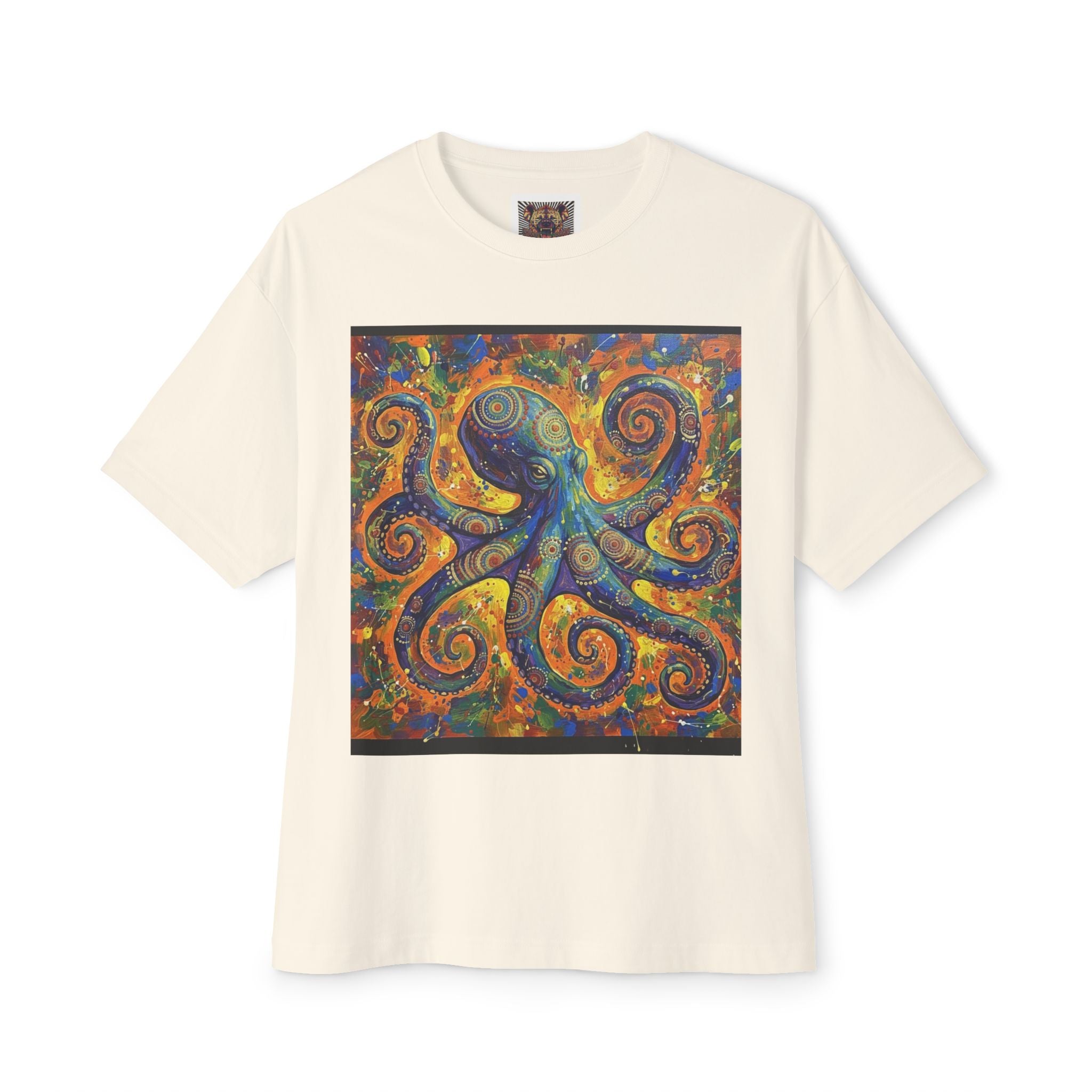 Colorful Octopus Art Unisex Oversized Boxy Tee