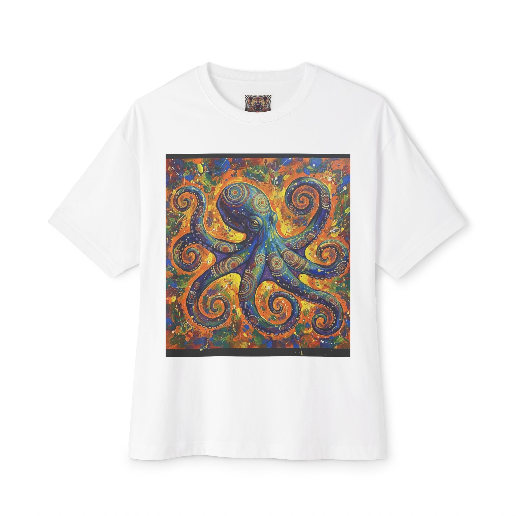 Colorful Octopus Art Unisex Oversized Boxy Tee