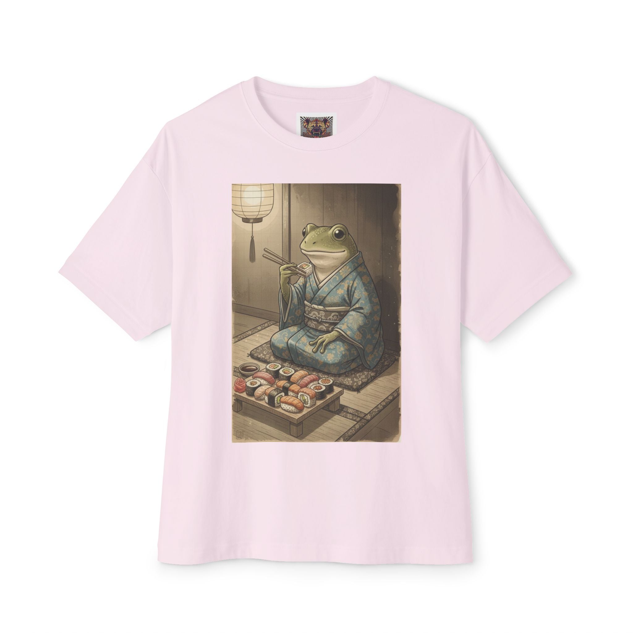 Frog Sushi Lover Oversized Tee – Funny Frog T-Shirt | Chuckle Designs