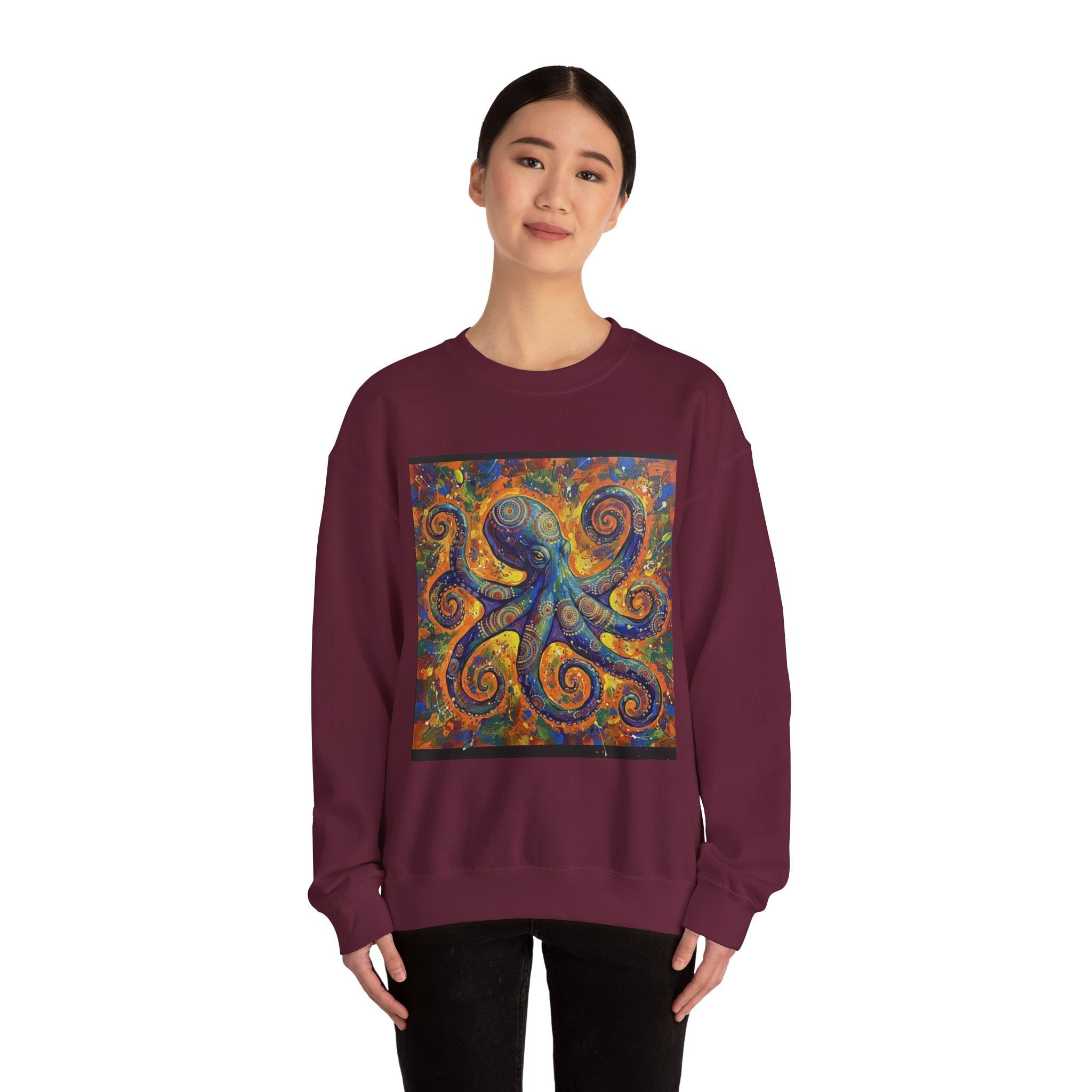 Colorful Octopus Graphic Crewneck Sweatshirt
