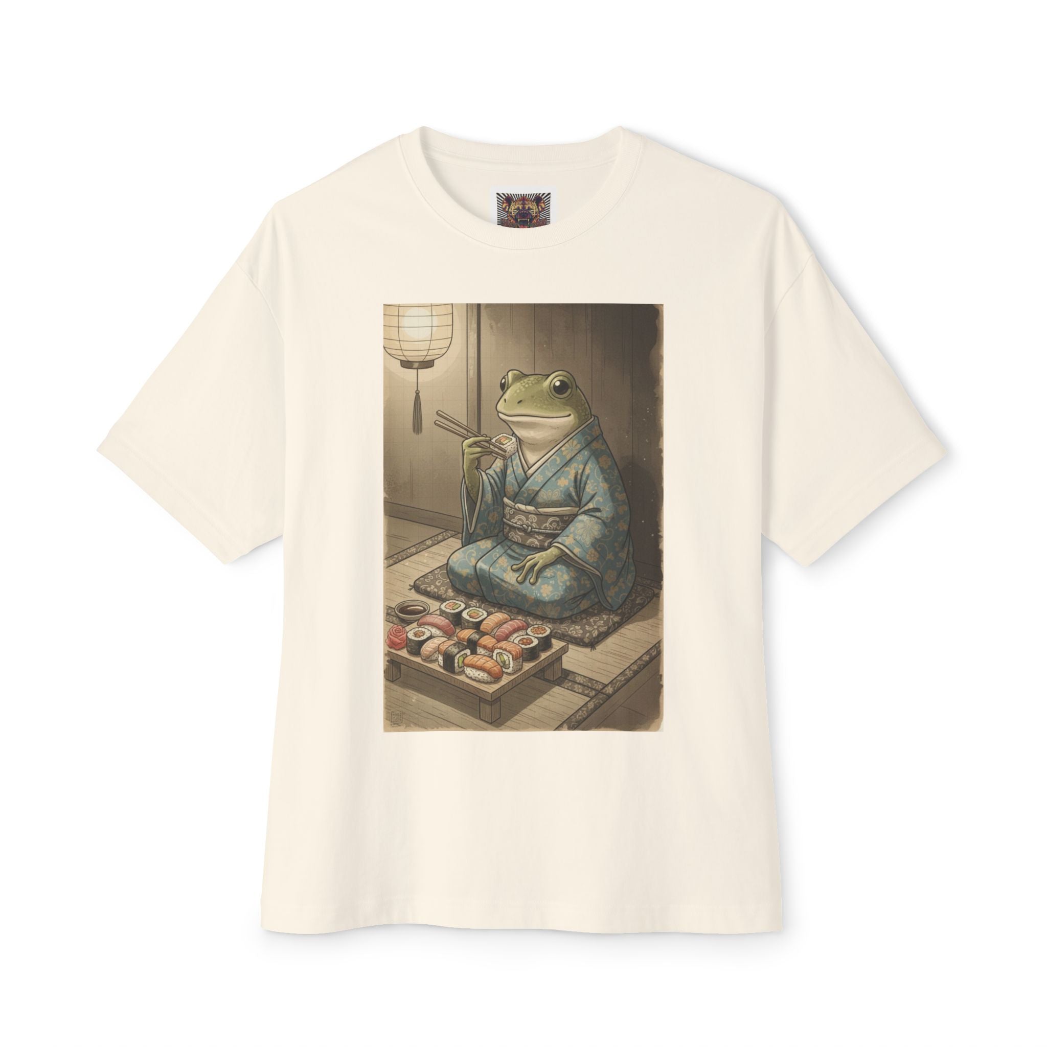 Frog Sushi Lover Oversized Tee – Funny Frog T-Shirt | Chuckle Designs