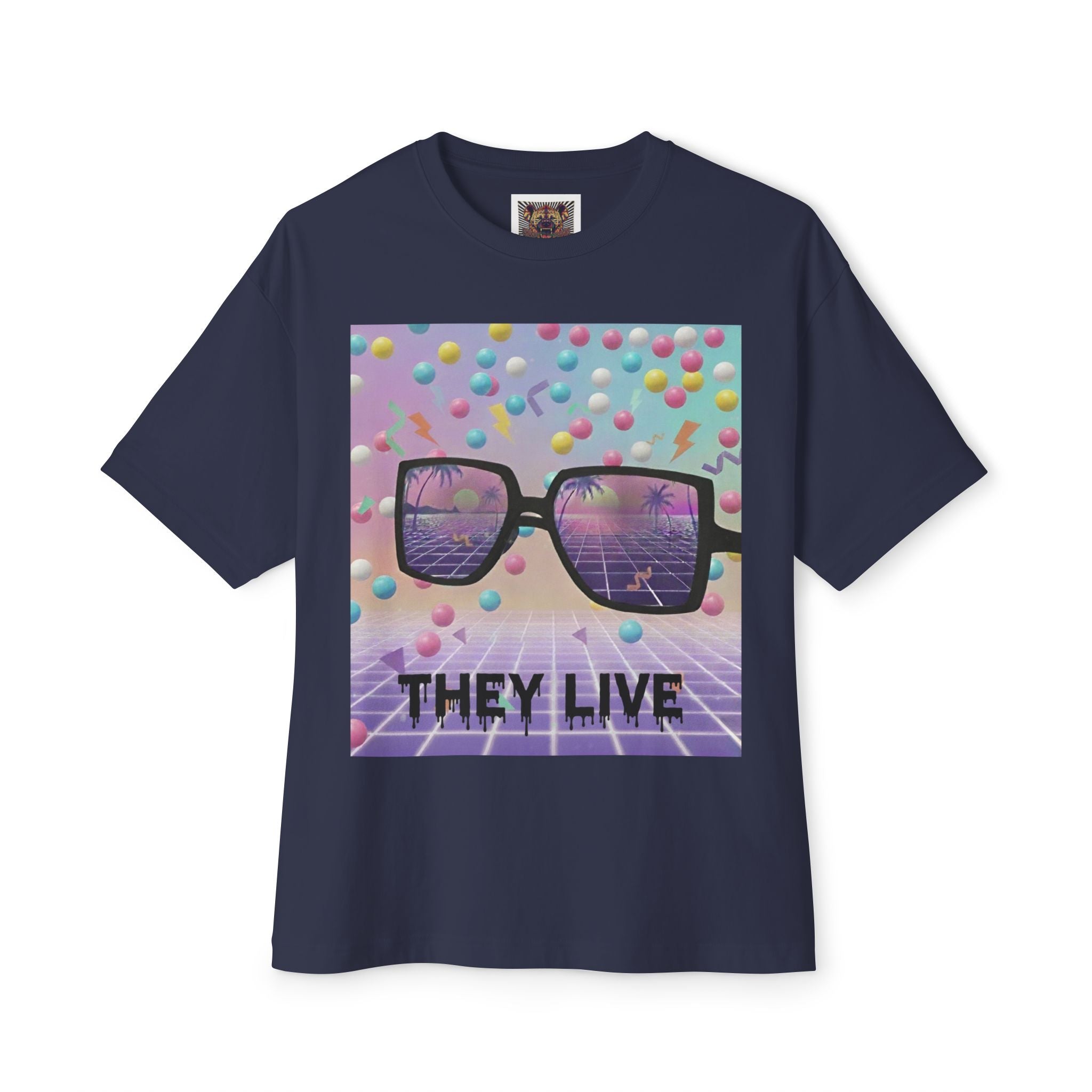 Retro Vibes Oversized Tee - 'They Live' Graphic T-Shirt