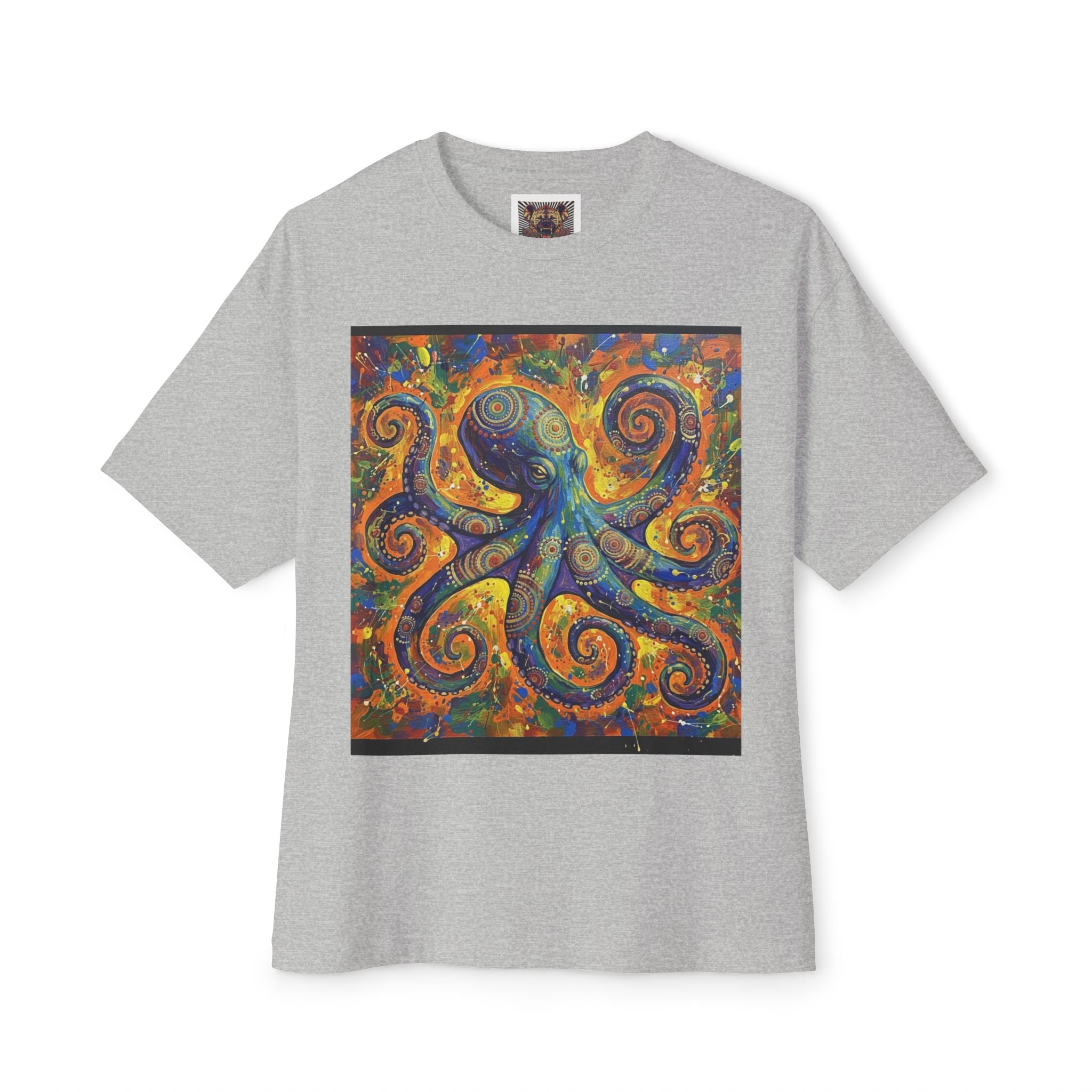 Colorful Octopus Art Unisex Oversized Boxy Tee