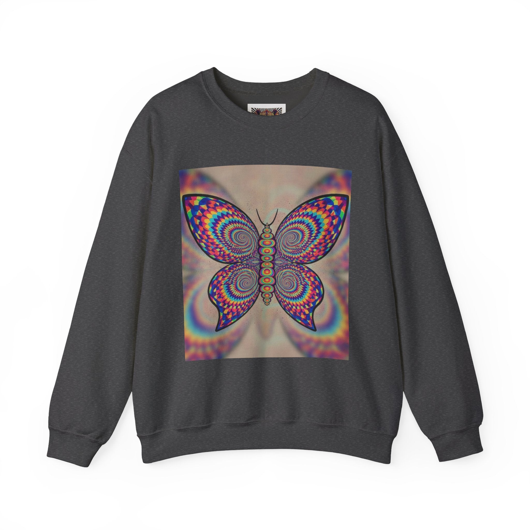 Psychedelic Butterfly Crewneck Sweatshirt for Nature Lovers