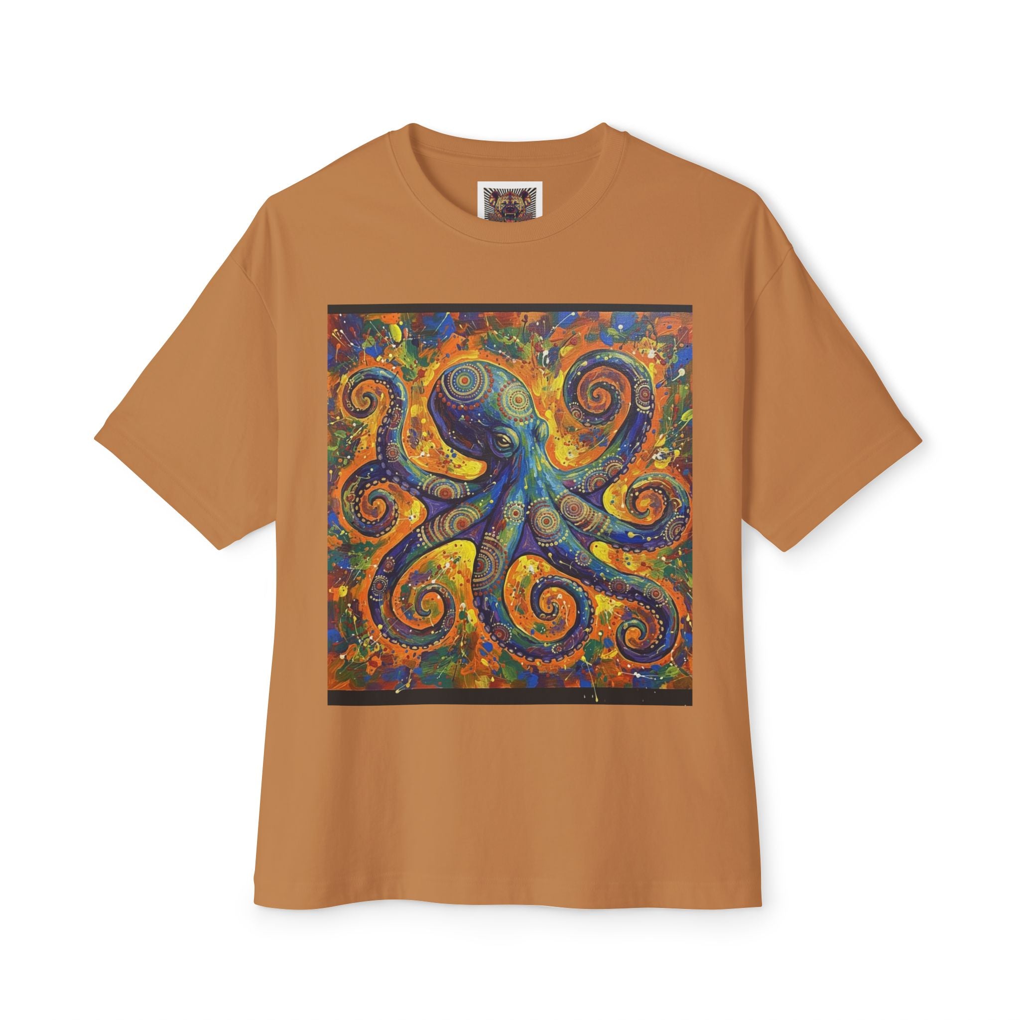 Colorful Octopus Art Unisex Oversized Boxy Tee