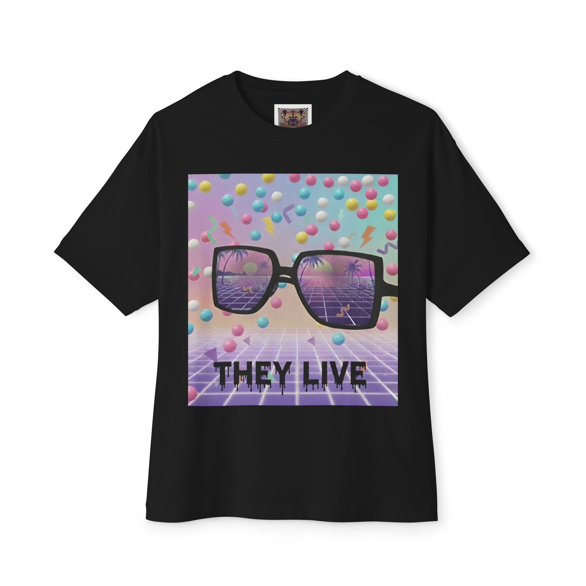 Retro Vibes Oversized Tee - 'They Live' Graphic T-Shirt