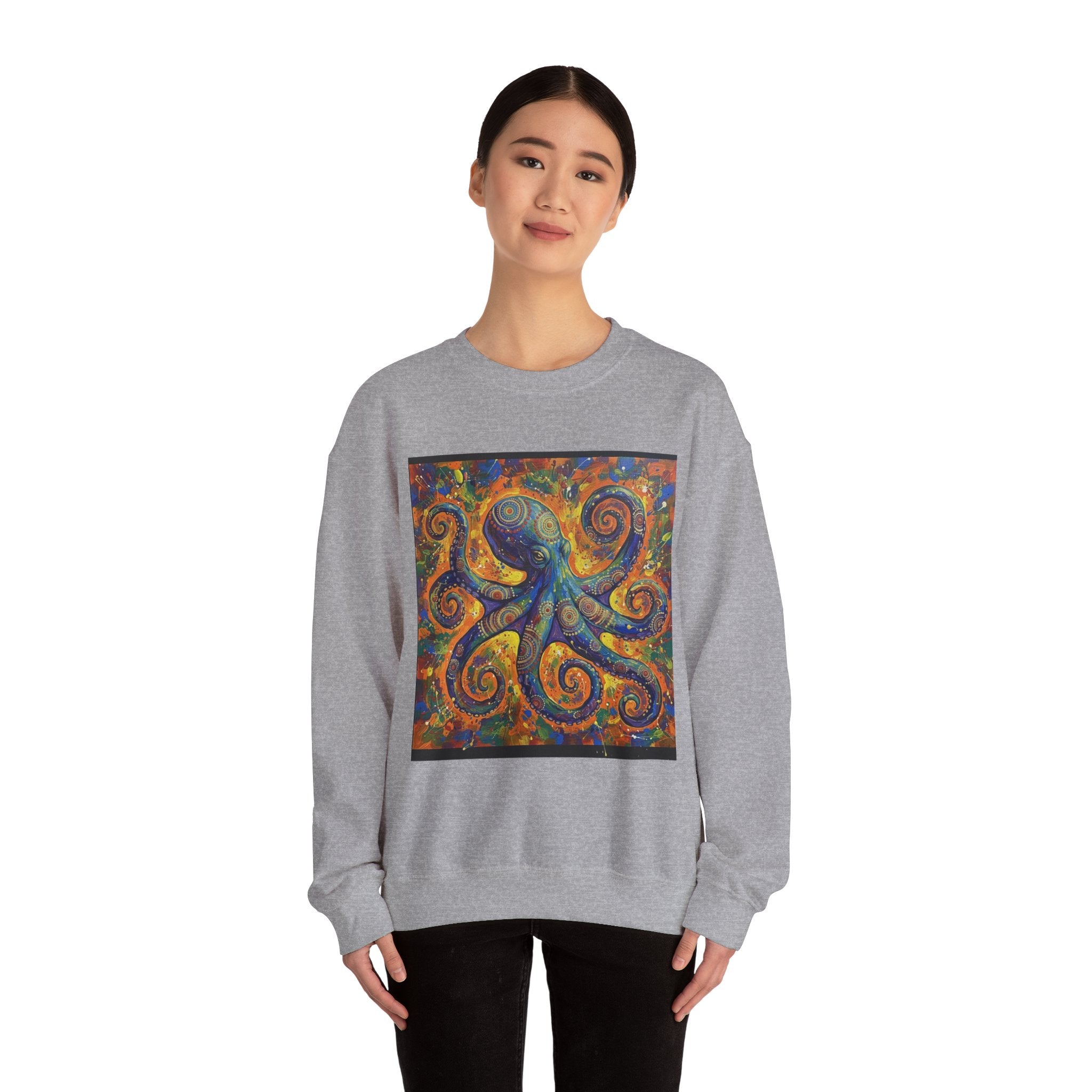 Colorful Octopus Graphic Crewneck Sweatshirt