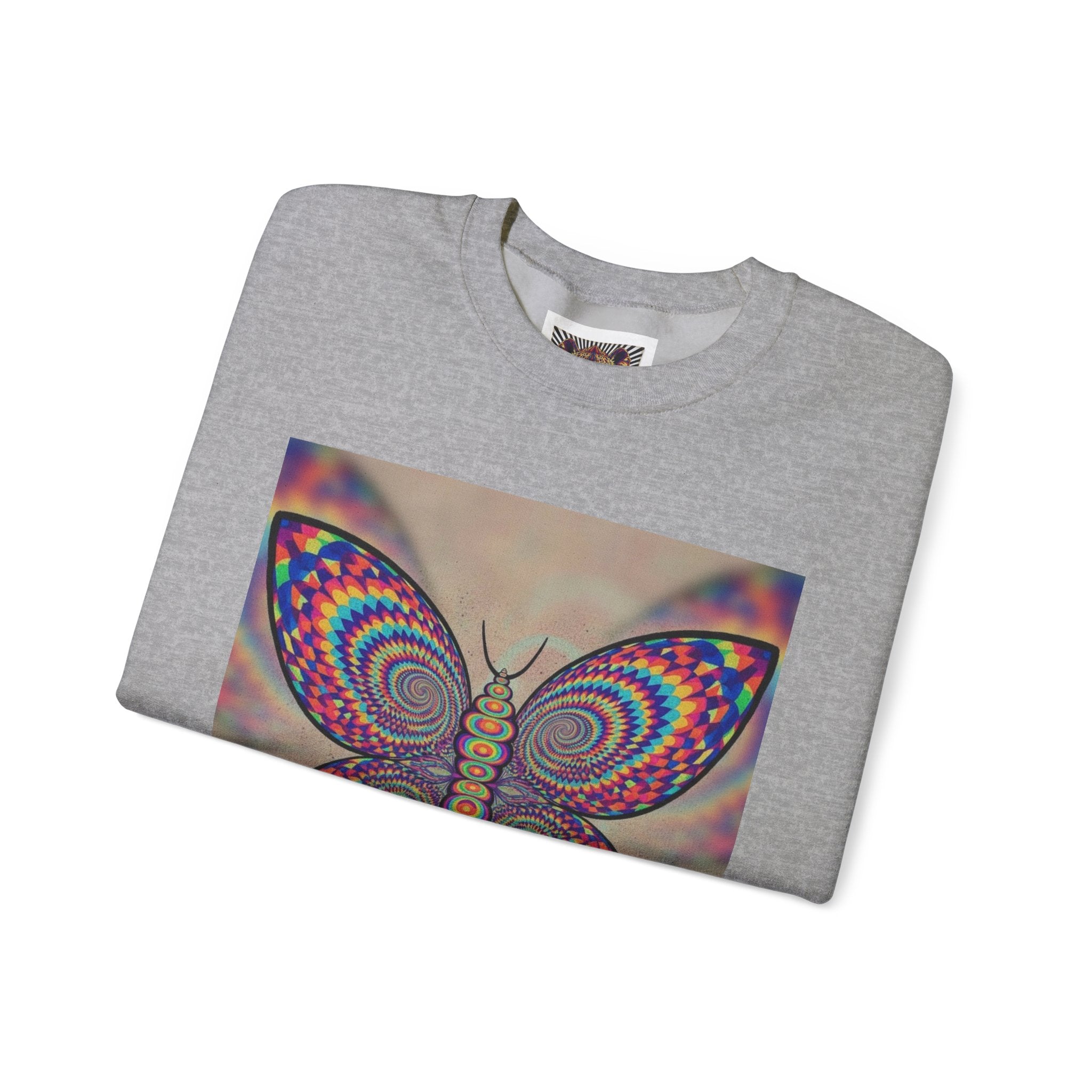 Psychedelic Butterfly Crewneck Sweatshirt for Nature Lovers