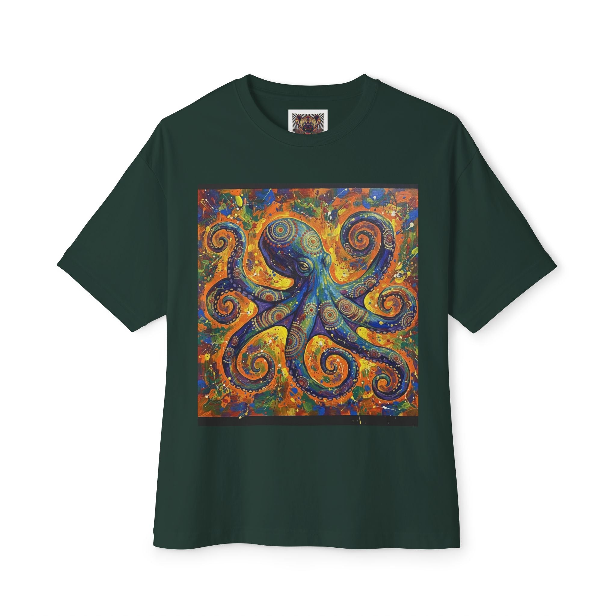 Colorful Octopus Art Unisex Oversized Boxy Tee