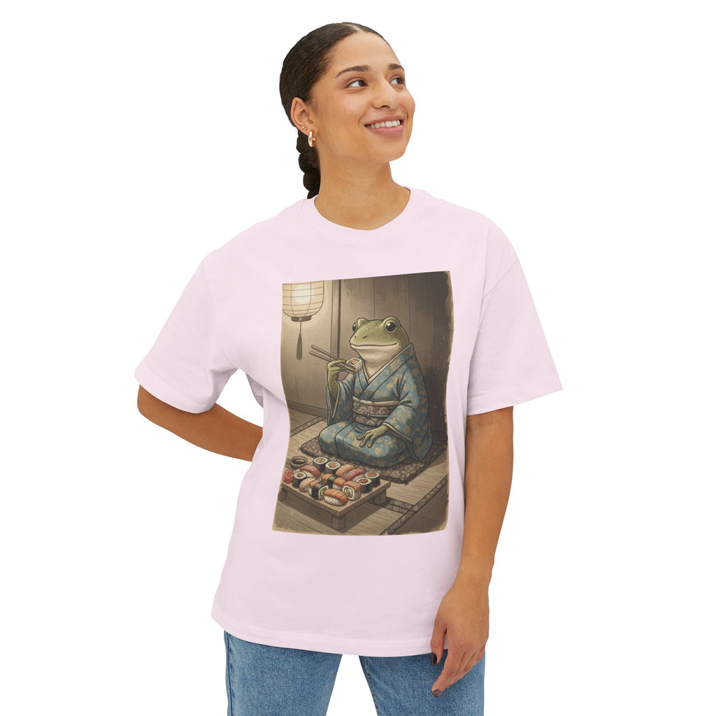 Frog Sushi Lover Oversized Tee – Funny Frog T-Shirt | Chuckle Designs