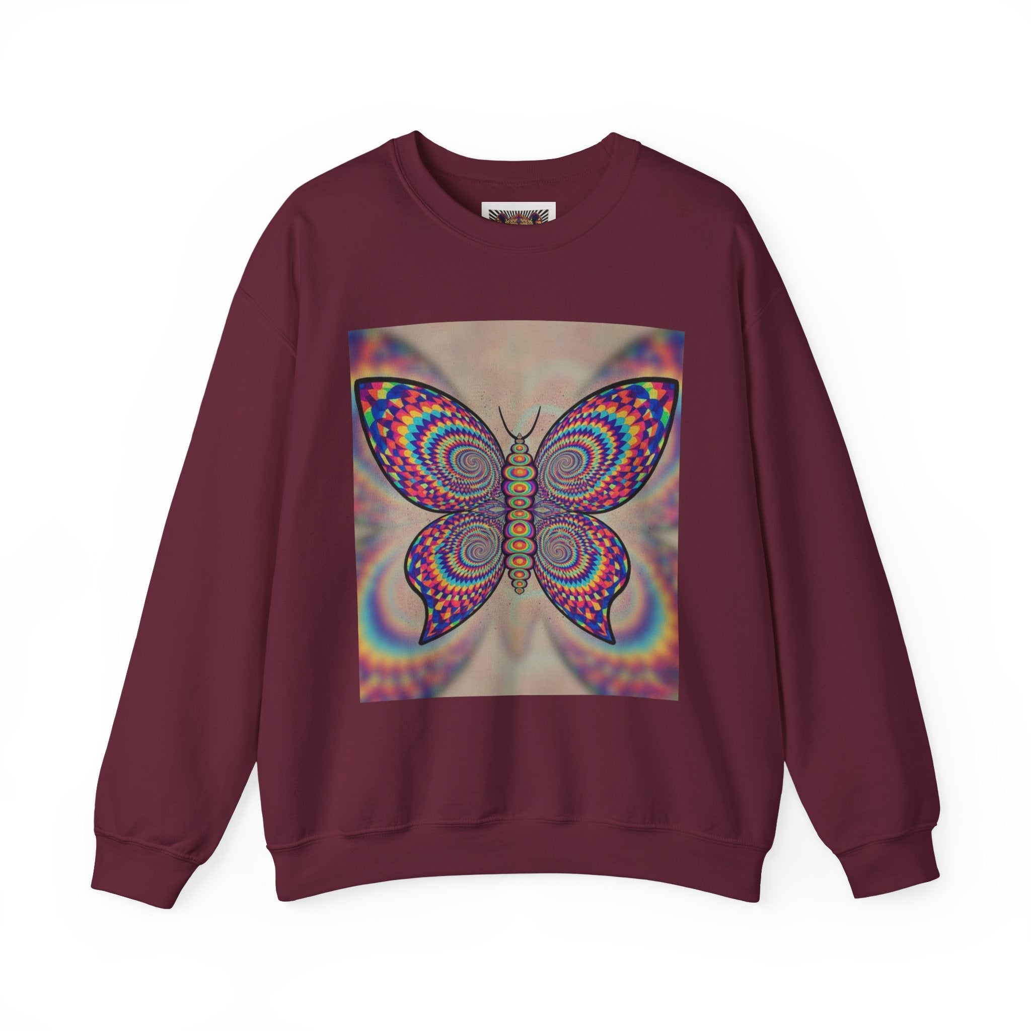 Psychedelic Butterfly Crewneck Sweatshirt for Nature Lovers