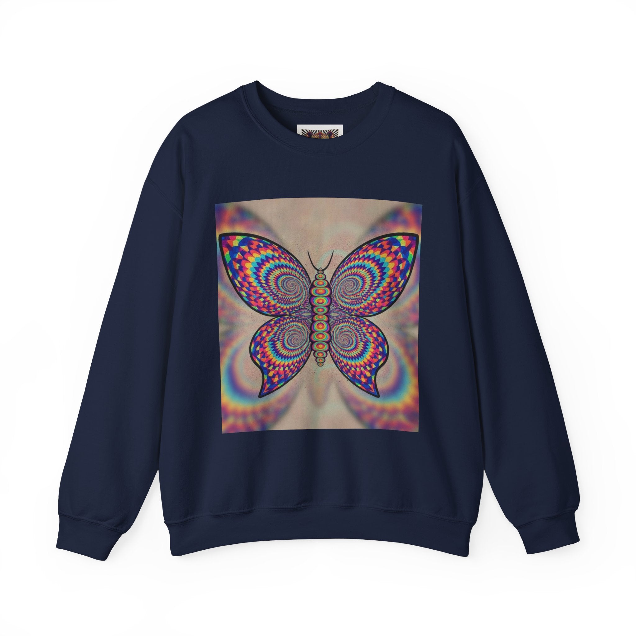 Psychedelic Butterfly Crewneck Sweatshirt for Nature Lovers