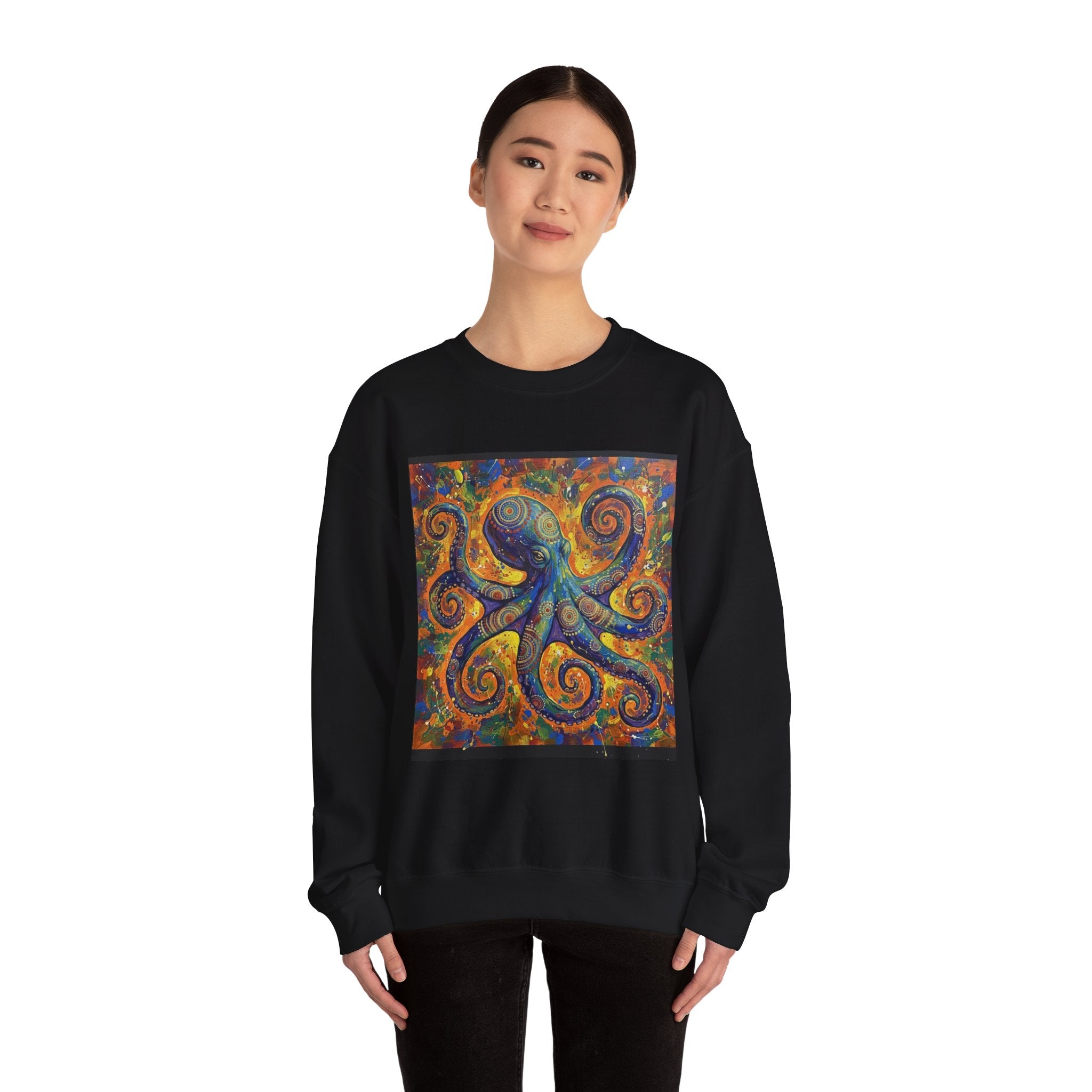 Colorful Octopus Graphic Crewneck Sweatshirt