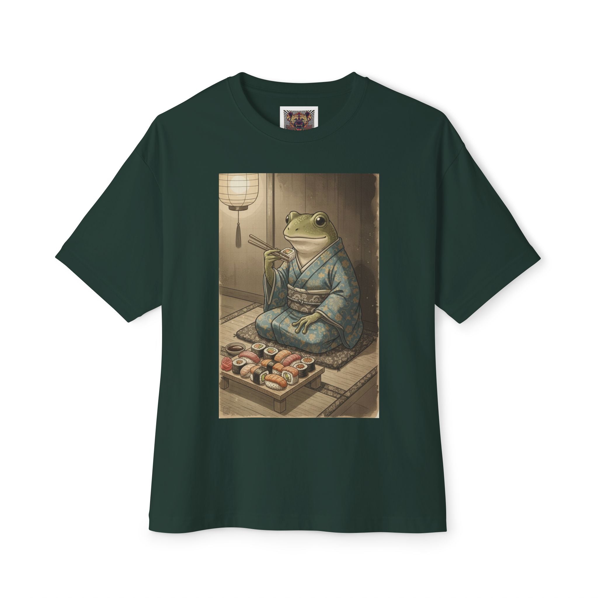Frog Sushi Lover Oversized Tee – Funny Frog T-Shirt | Chuckle Designs