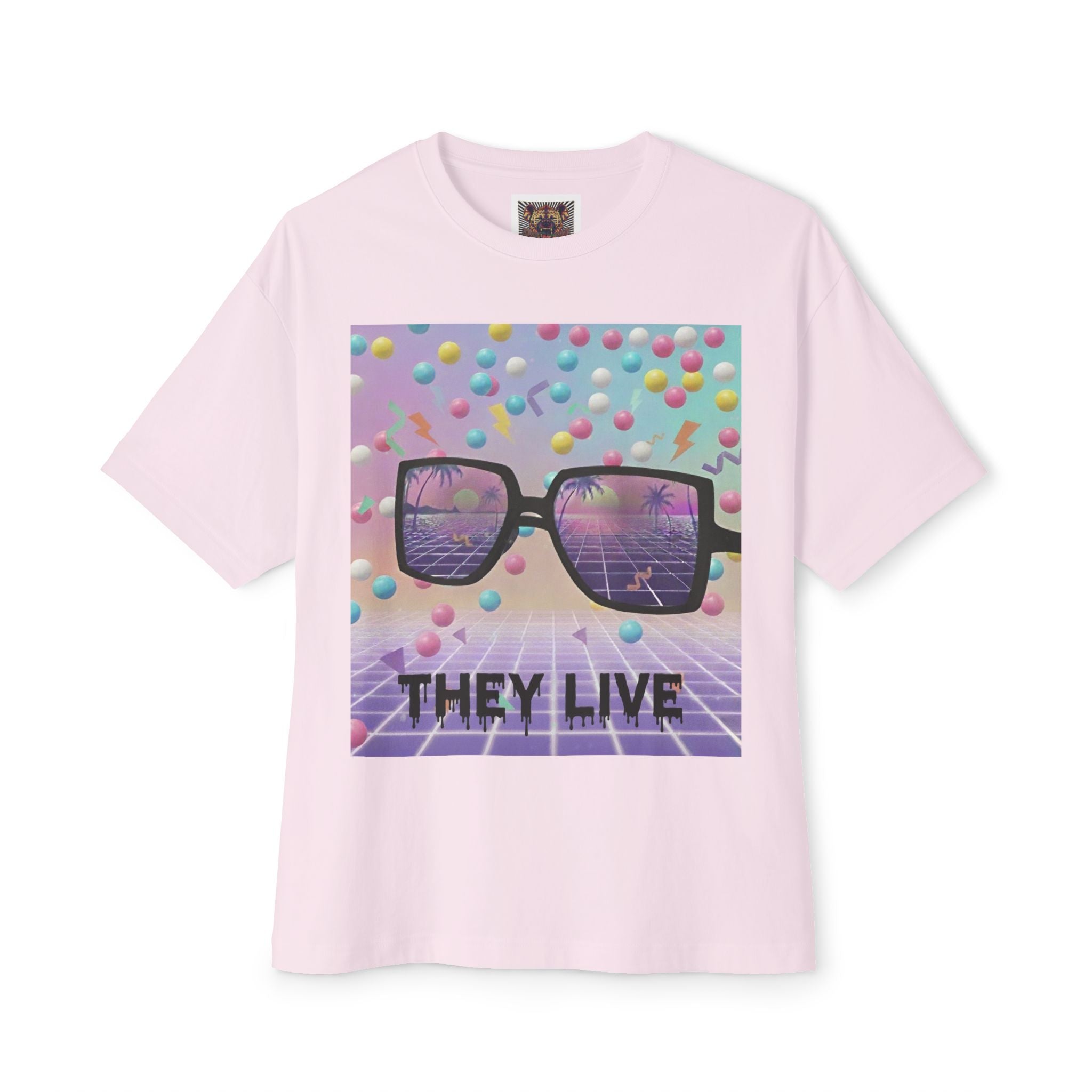 Retro Vibes Oversized Tee - 'They Live' Graphic T-Shirt
