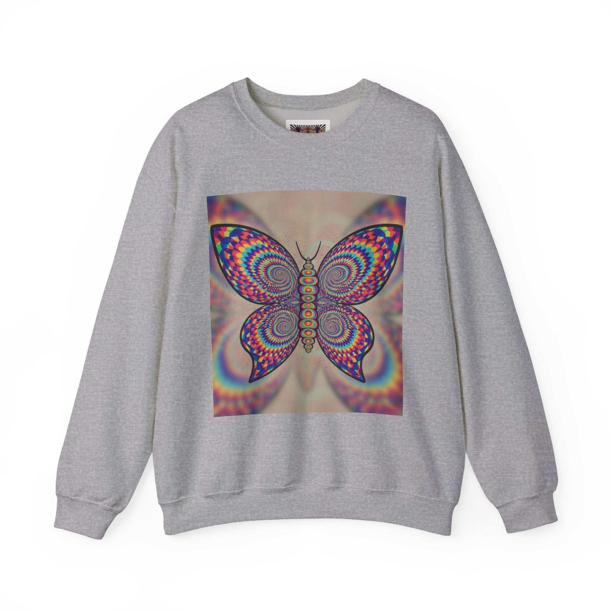 Psychedelic Butterfly Crewneck Sweatshirt for Nature Lovers