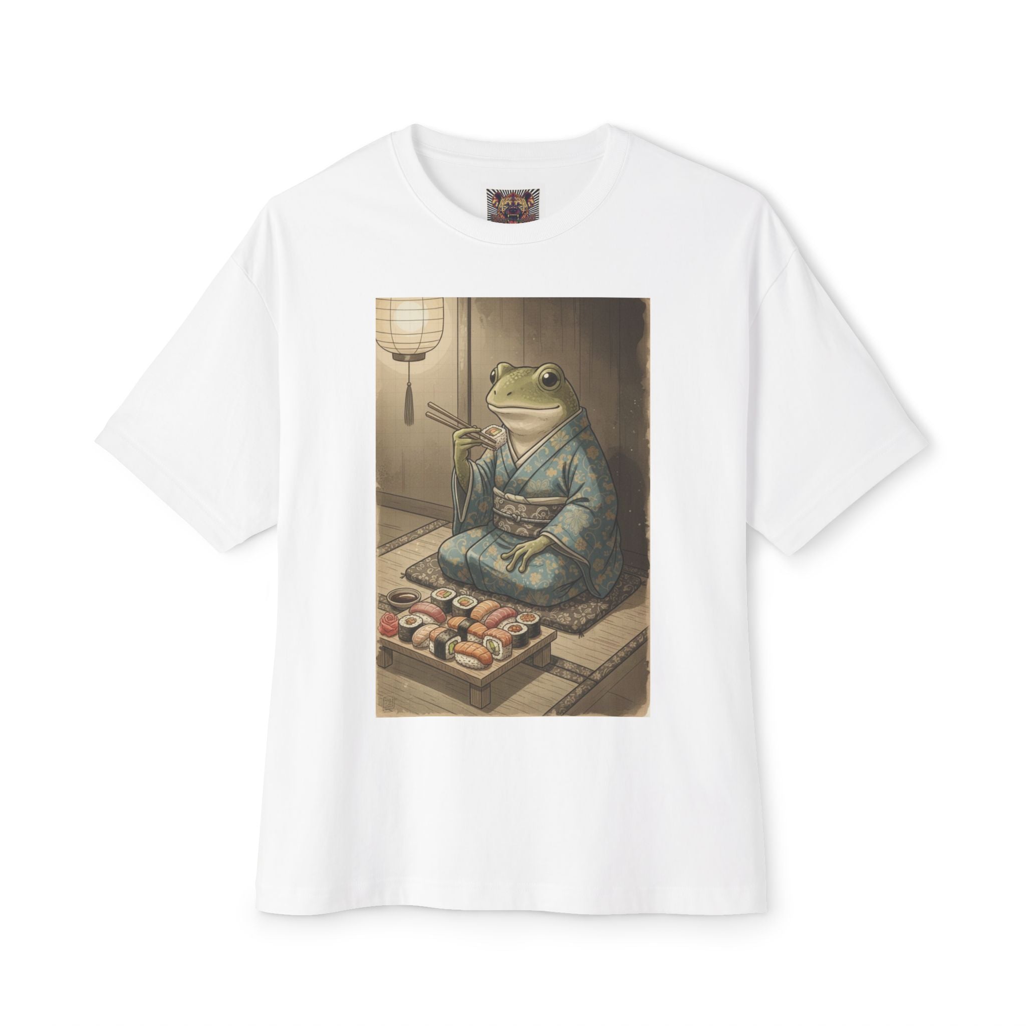 Frog Sushi Lover Oversized Tee – Funny Frog T-Shirt | Chuckle Designs