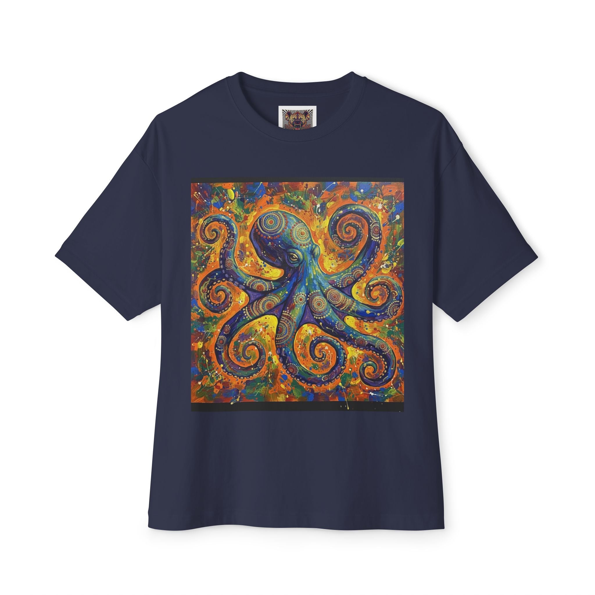 Colorful Octopus Art Unisex Oversized Boxy Tee