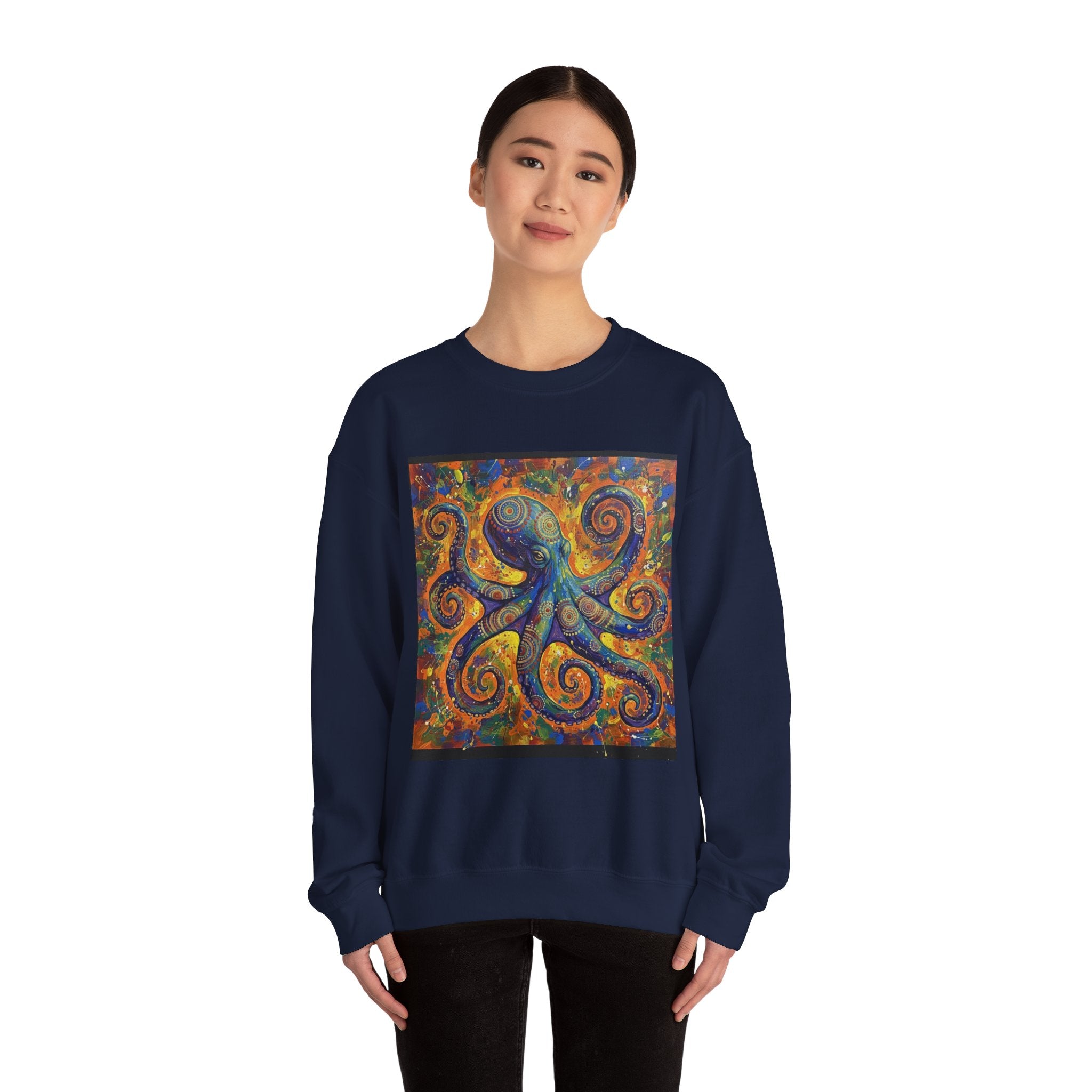 Colorful Octopus Graphic Crewneck Sweatshirt
