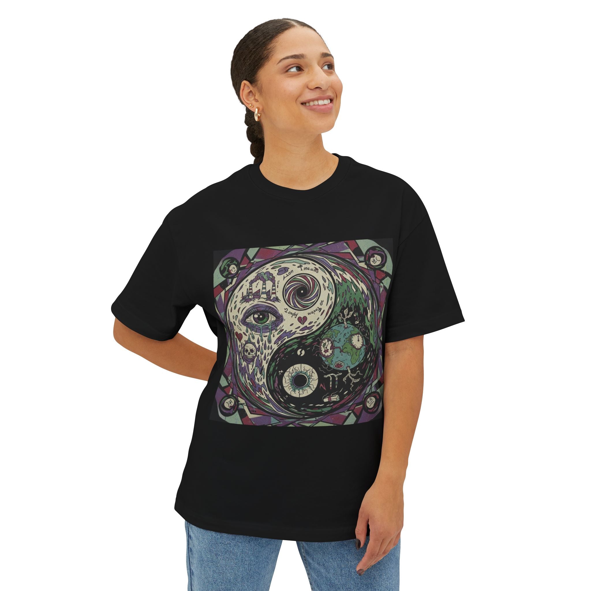 Spiritual Yin Yang Tee - Unisex Oversized Boxy T-Shirt