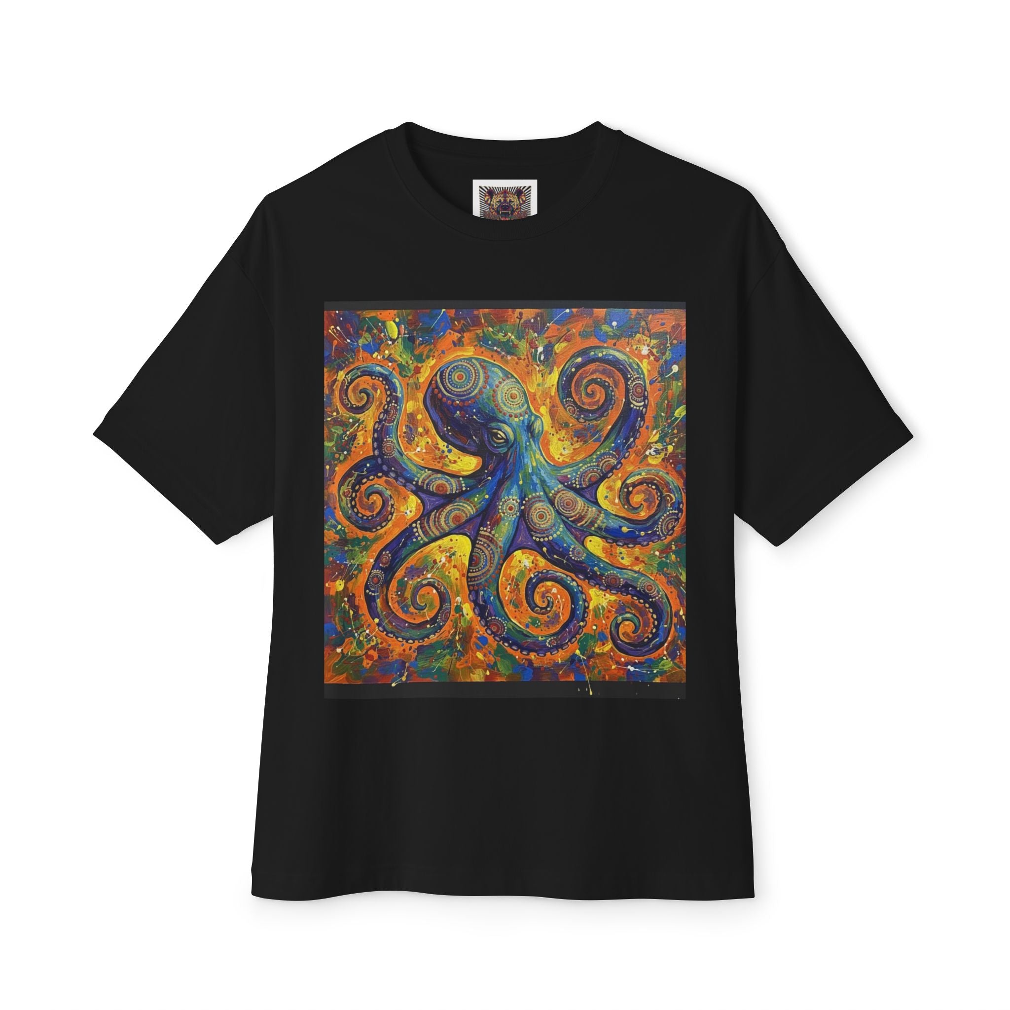 Colorful Octopus Art Unisex Oversized Boxy Tee
