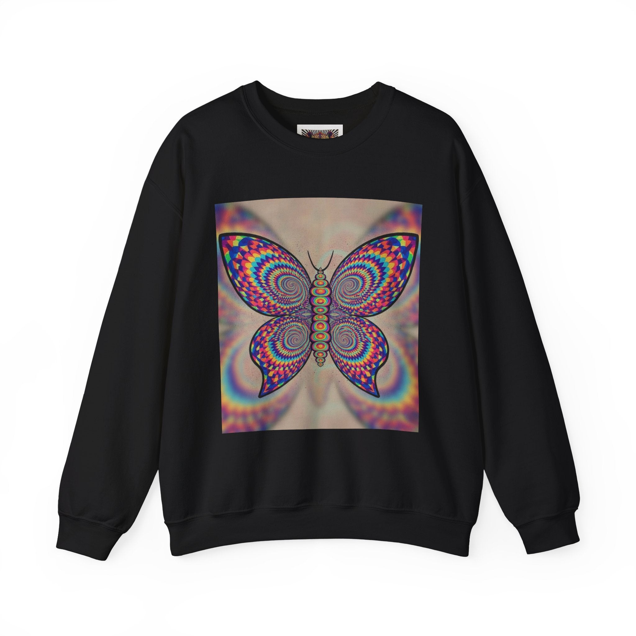 Psychedelic Butterfly Crewneck Sweatshirt for Nature Lovers